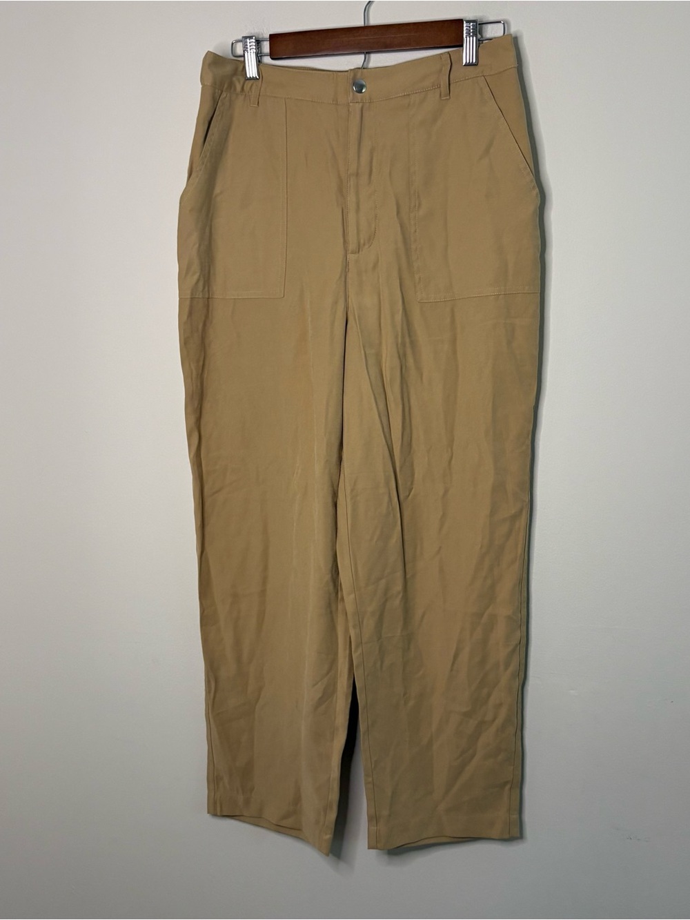 NWOT Evereve Womens Medium Tan Dress Pants Trousers Rayon Work Cottage
